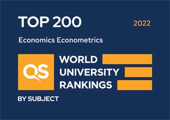 QS World University Rankings 2022 - Economics & Econometrics, Top 200